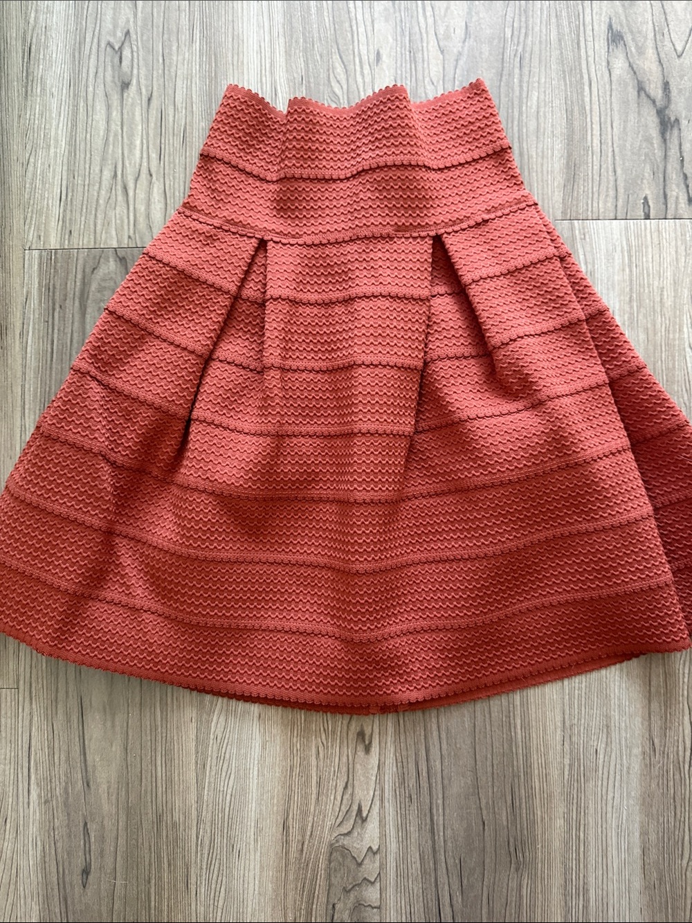 H&M Textured Red Mini Skirt